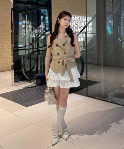 風衣式疊穿連衣裙