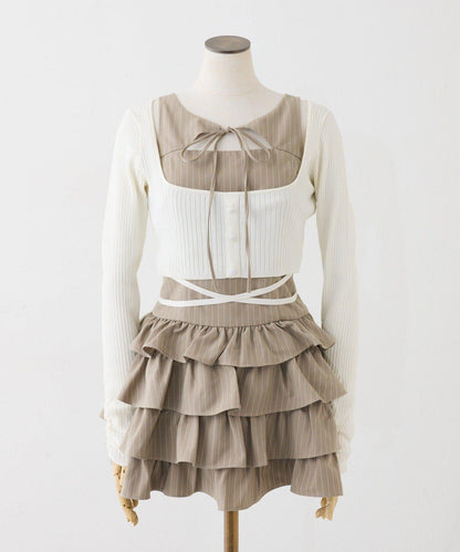 疊穿分層迷你連衣裙
