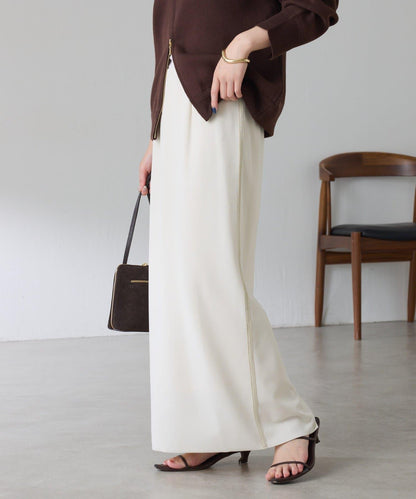 剪裁喬其紗直筒半身裙
