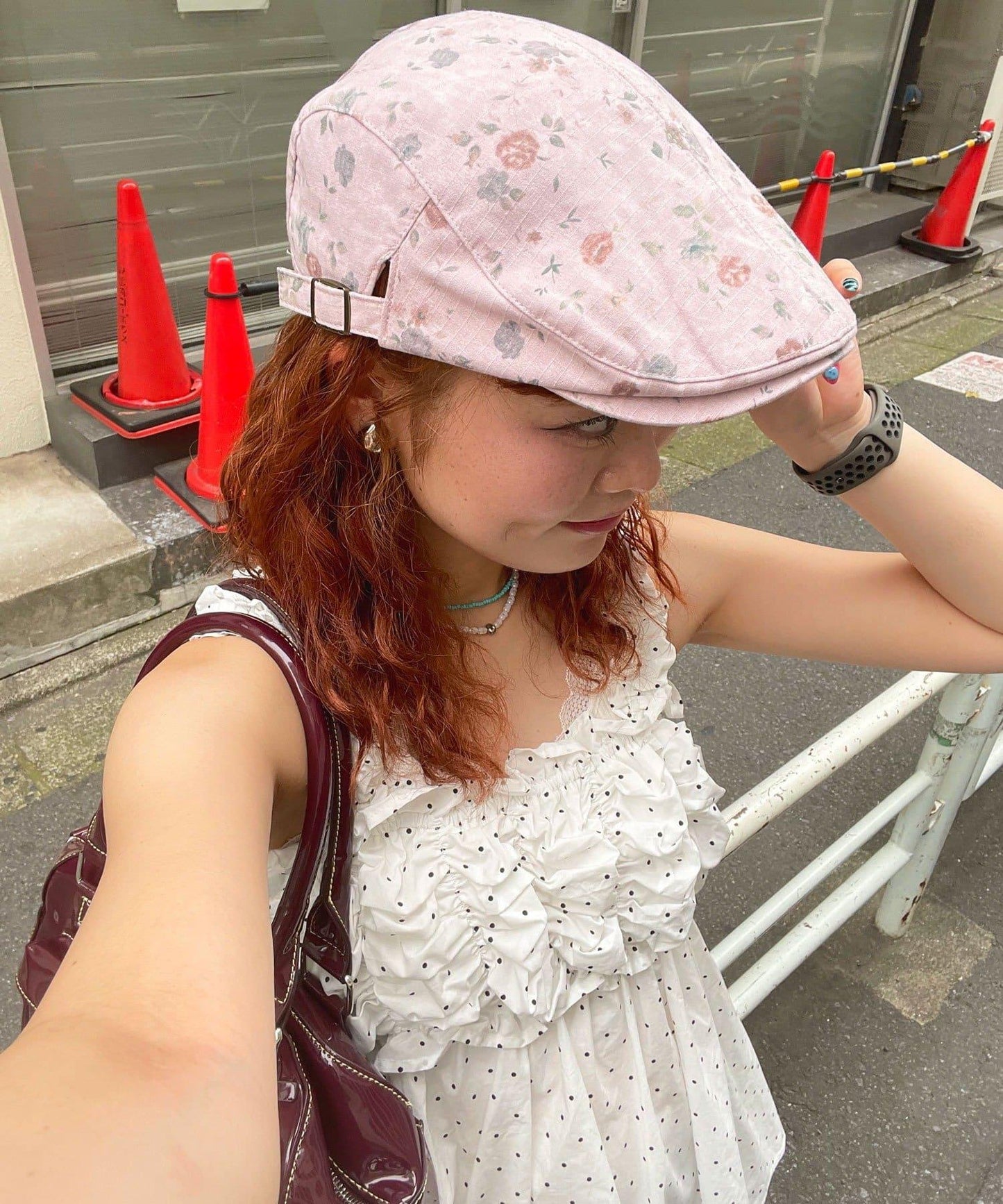 復古花卉獵人帽