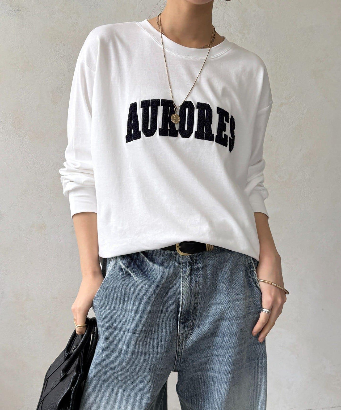 AURORES 薩加拉刺繡Logo長袖T恤