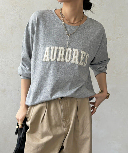 AURORES 薩加拉刺繡Logo長袖T恤