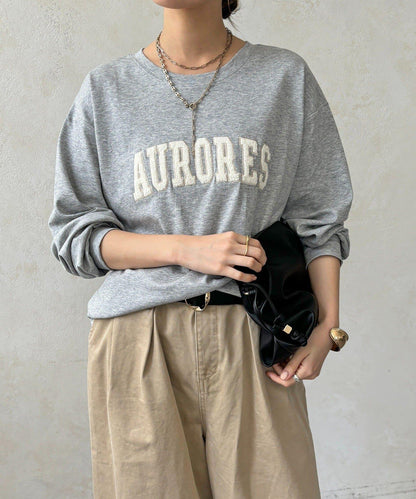 AURORES 薩加拉刺繡Logo長袖T恤