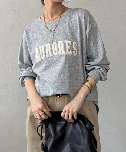 AURORES 薩加拉刺繡Logo長袖T恤