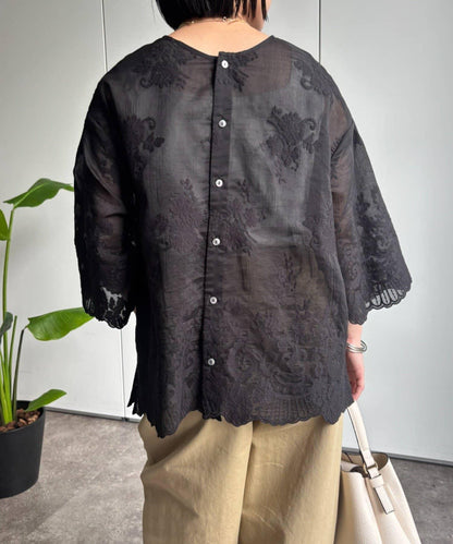 扇形蕾絲邊襯衫