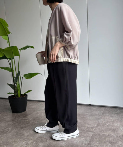 異材質網眼夾克