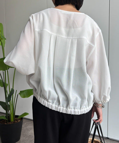 異材質網眼夾克