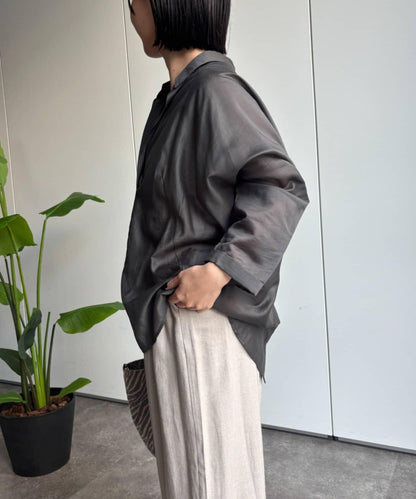 透膚V領襯衫