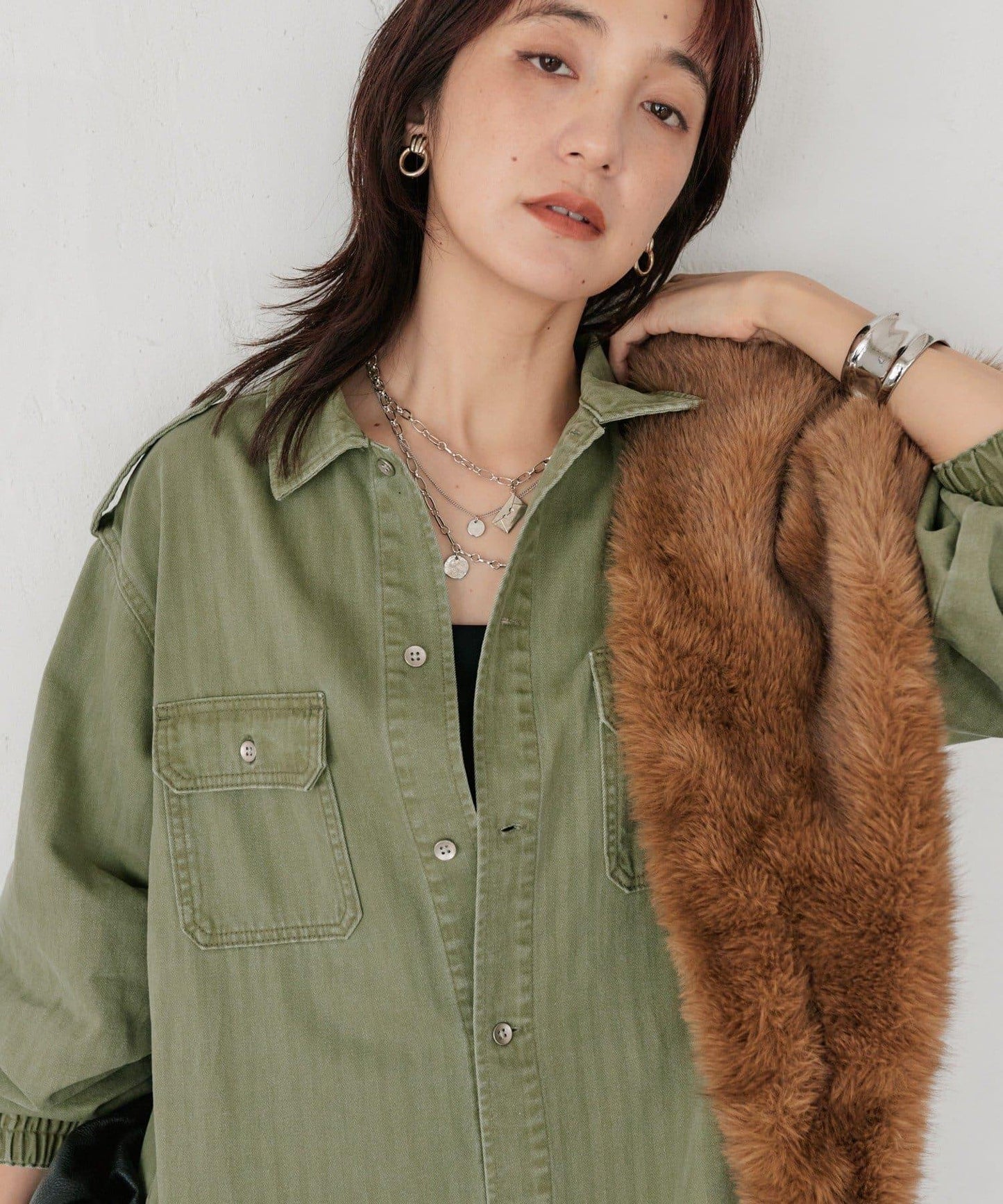 【Yossshiiii企畫】【A・MONN】後背Logo襯衫連衣裙