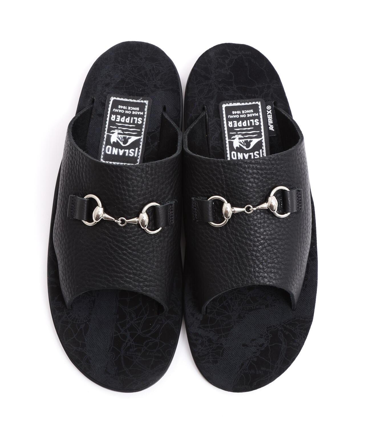AVIREX×ISLAND SLIPPER MAP PATTERN BIT SLIDE SANDAL