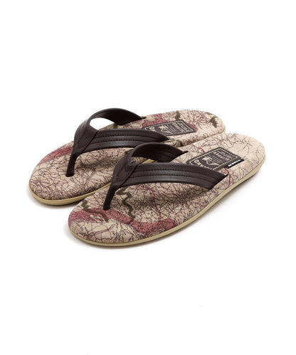AVIREX×ISLAND SLIPPER MAP PATTERN TONG SANDAL