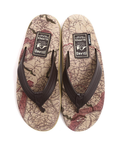 AVIREX×ISLAND SLIPPER MAP PATTERN TONG SANDAL