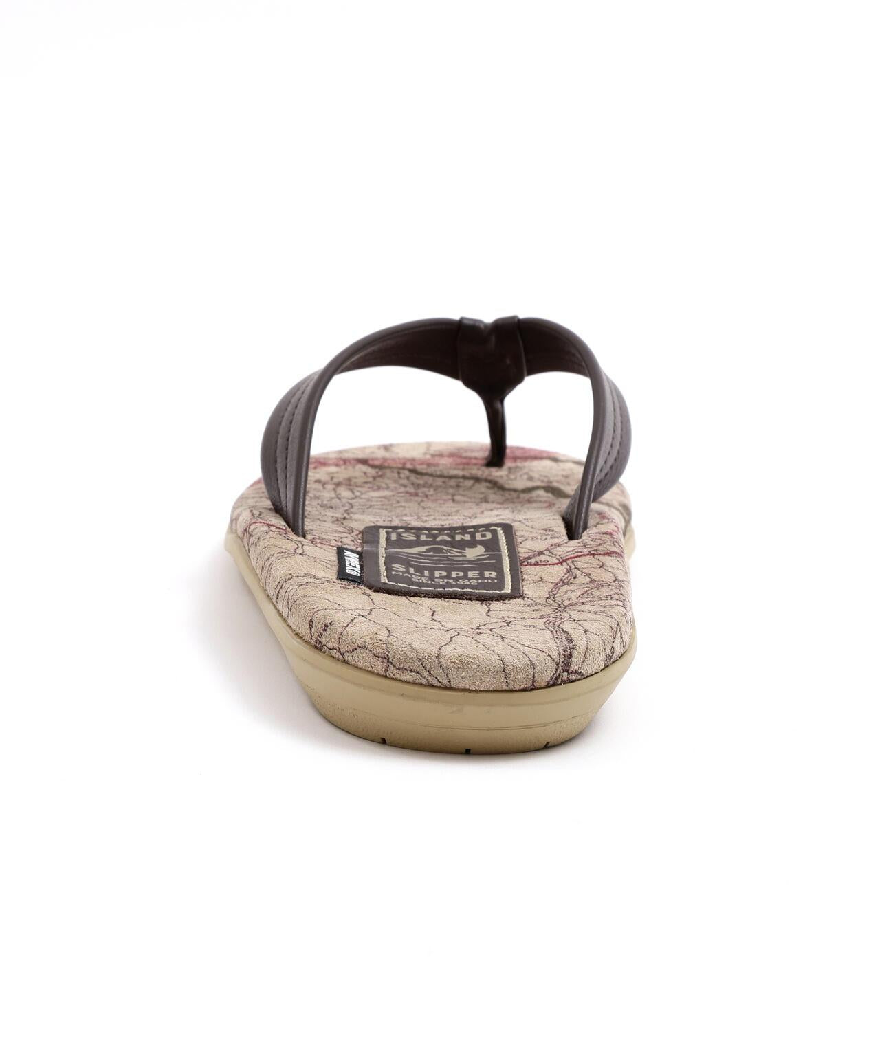 AVIREX×ISLAND SLIPPER MAP PATTERN TONG SANDAL