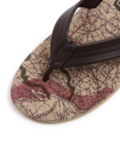 AVIREX×ISLAND SLIPPER MAP PATTERN TONG SANDAL