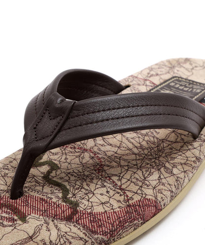 AVIREX×ISLAND SLIPPER MAP PATTERN TONG SANDAL