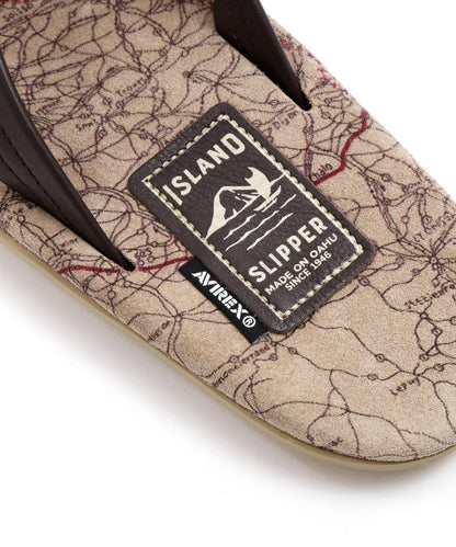 AVIREX×ISLAND SLIPPER MAP PATTERN TONG SANDAL