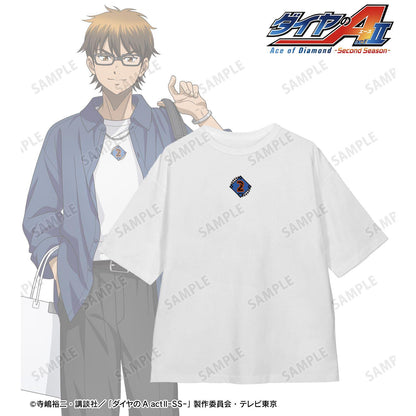 鑽石王牌 actⅡ（鑽石王牌 actⅡ） -Second Season- 御幸一也 私服・購物ver. 刺繡BIG廓形T恤 XL碼