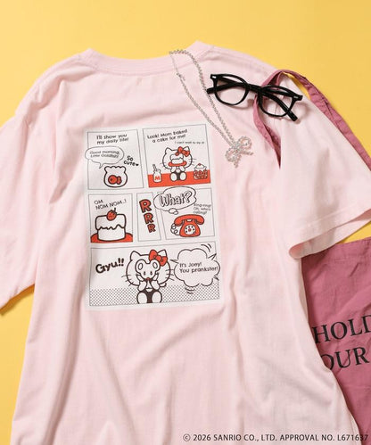 HELLO KITTY 矇眼漫畫印花T恤