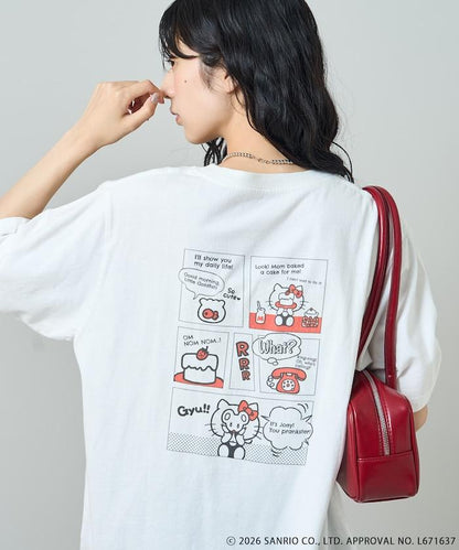 HELLO KITTY 矇眼漫畫印花T恤