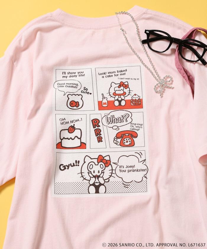 HELLO KITTY 矇眼漫畫印花T恤