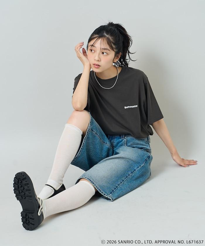HAPIDANBUI 漫畫遮眼印花T恤
