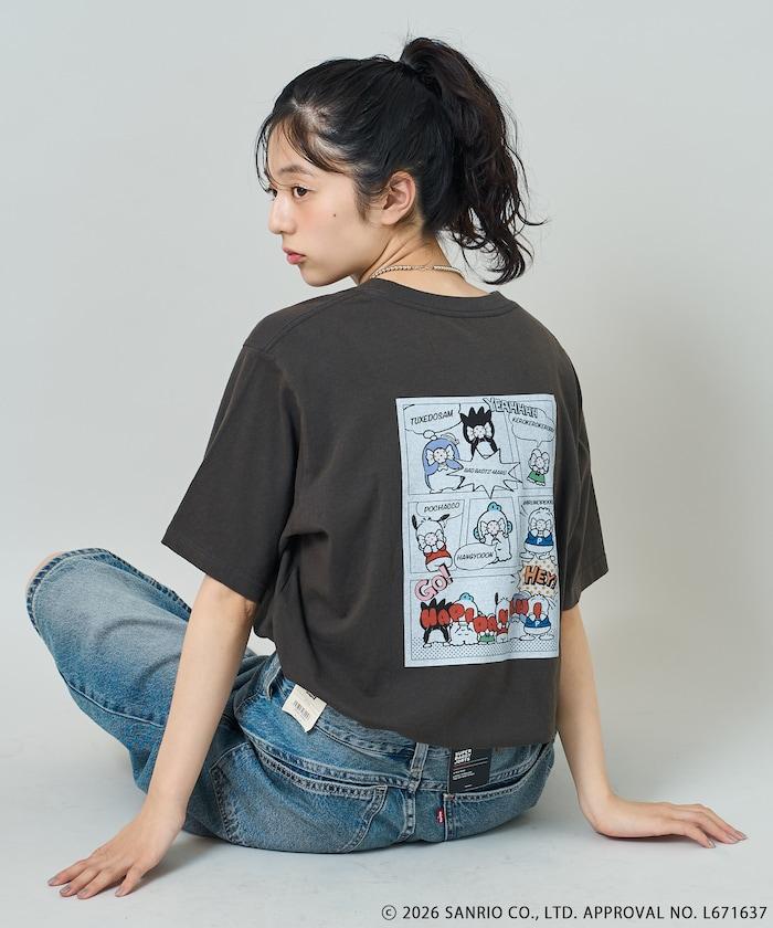 HAPIDANBUI 漫畫遮眼印花T恤