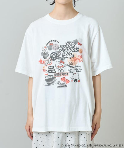 HELLO KITTY 拼貼印花T恤