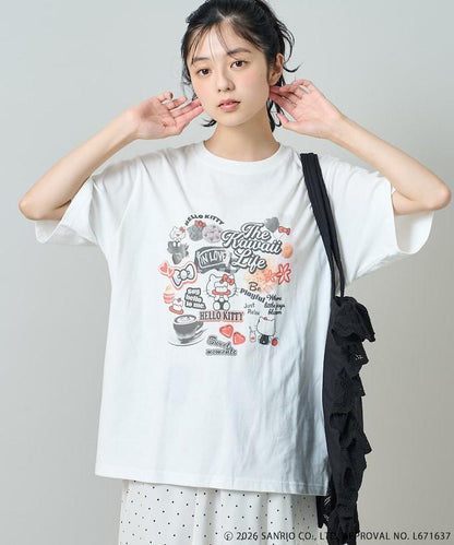 HELLO KITTY 拼貼印花T恤