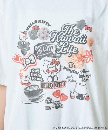 HELLO KITTY 拼貼印花T恤