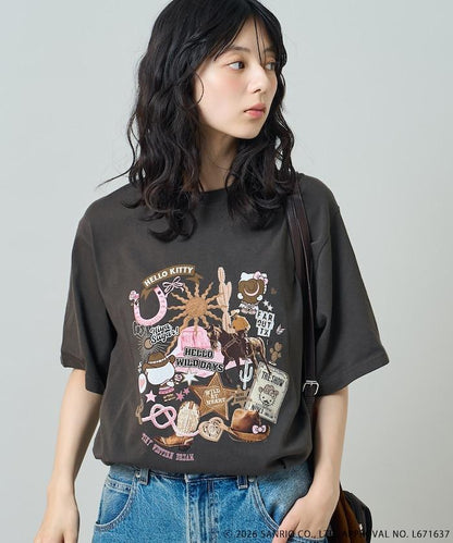 HELLO KITTY Giddy Up拼貼印花T恤