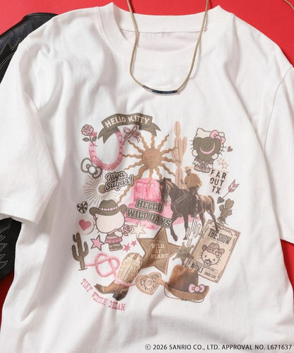 HELLO KITTY Giddy Up拼貼印花T恤