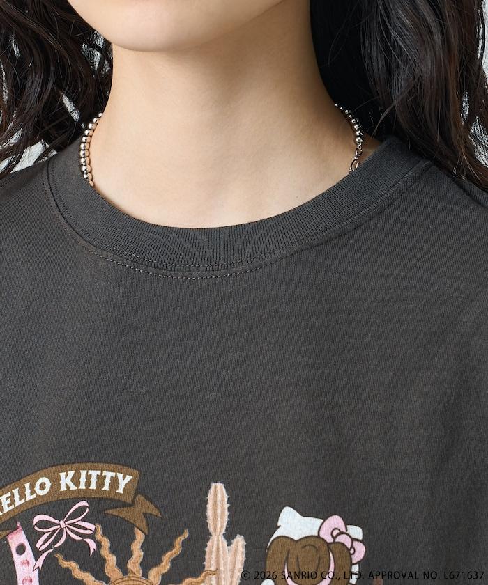 HELLO KITTY Giddy Up拼貼印花T恤