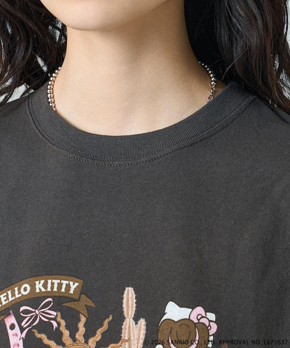 HELLO KITTY Giddy Up拼貼印花T恤