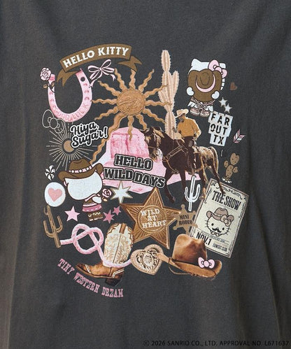 HELLO KITTY Giddy Up拼貼印花T恤