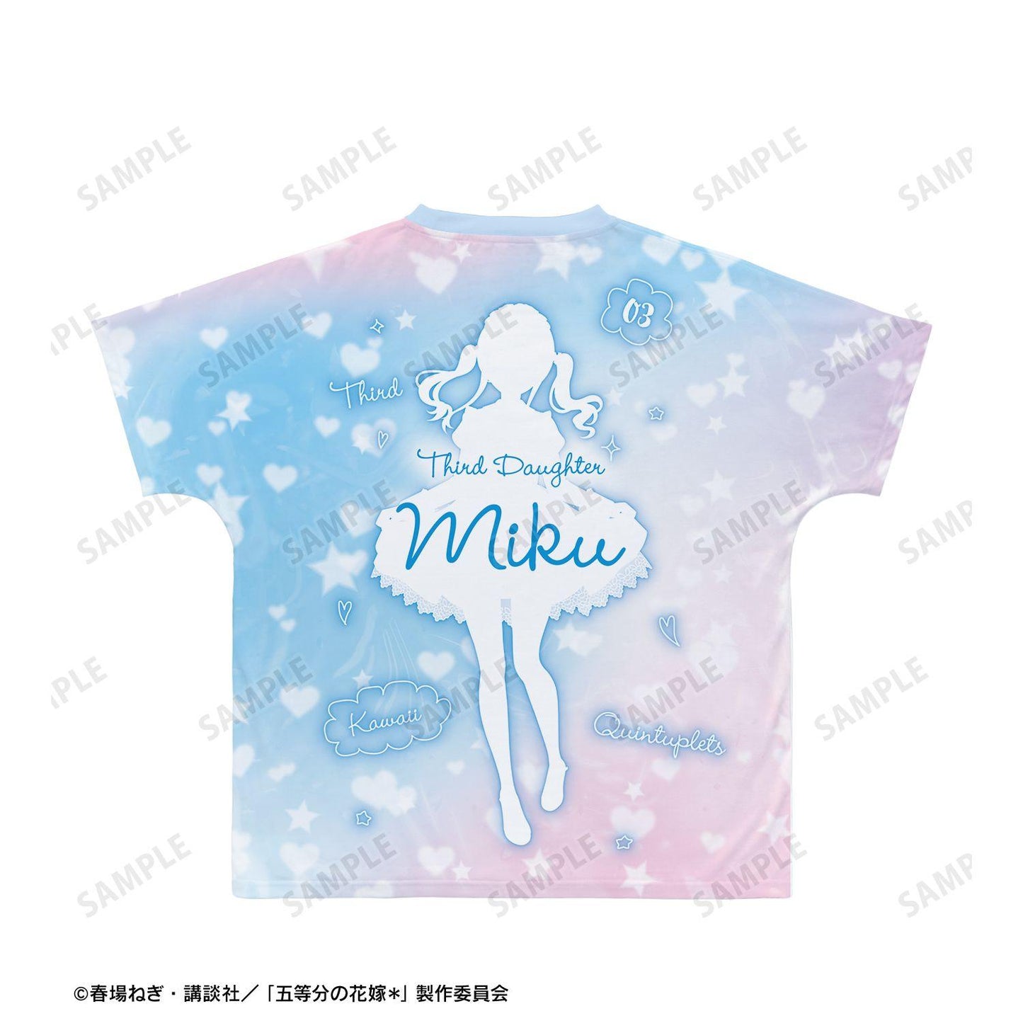五等分的新娘（五等分的花嫁） 星空女僕ver. Ani-Art KAWAII label 中野三玖 全幅印花T恤 L碼