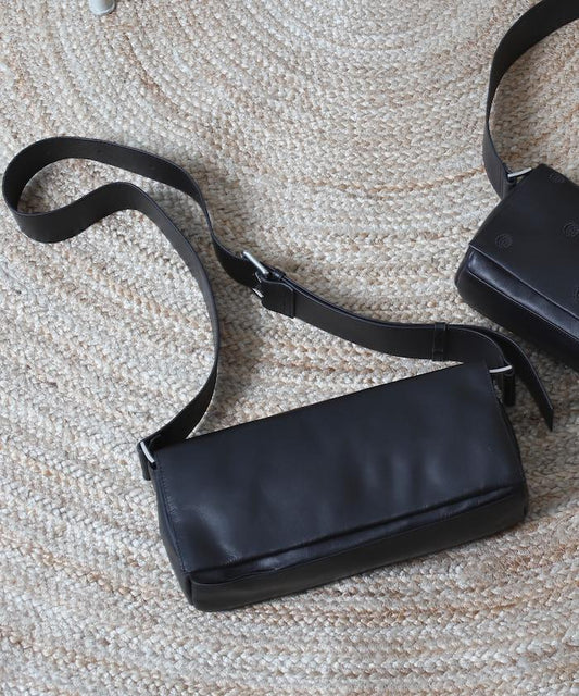 COW LEATHER FLAP SOULDER BAG