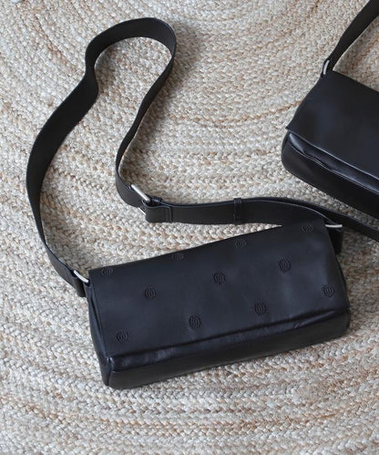 COW LEATHER FLAP SOULDER BAG