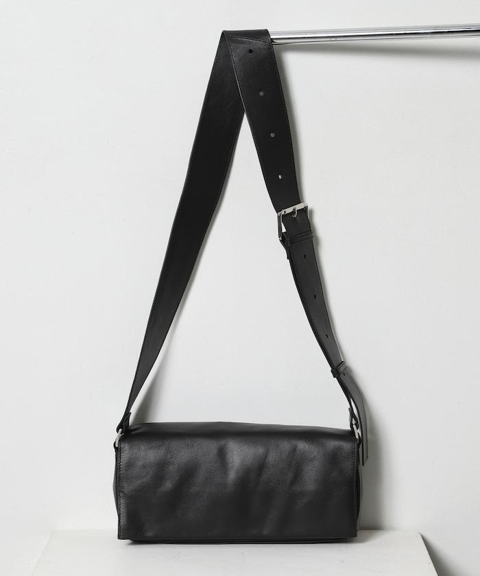 COW LEATHER FLAP SOULDER BAG