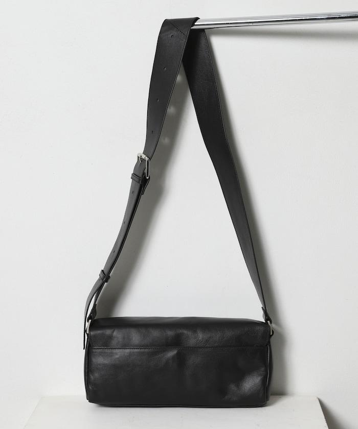 COW LEATHER FLAP SOULDER BAG