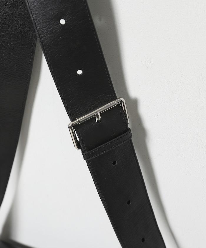 COW LEATHER FLAP SOULDER BAG