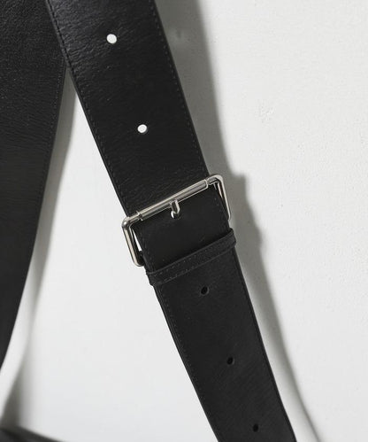 COW LEATHER FLAP SOULDER BAG