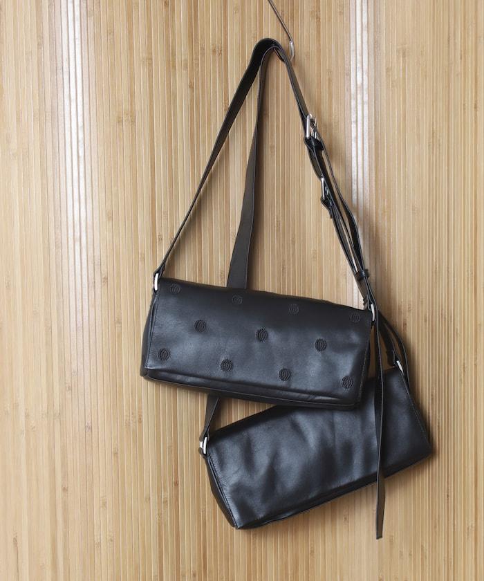 COW LEATHER FLAP SOULDER BAG