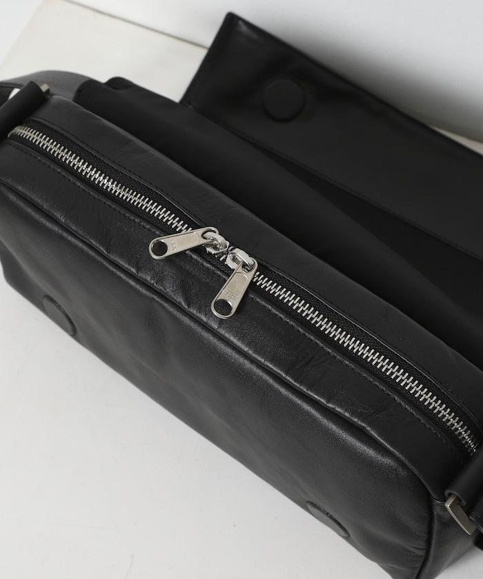 COW LEATHER FLAP SOULDER BAG