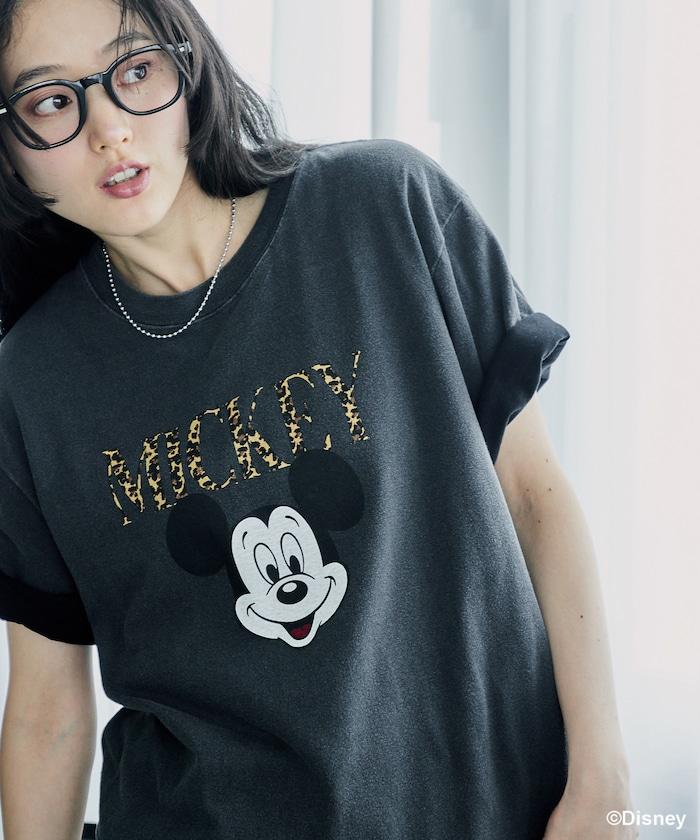【MICKEY MOUSE】 Leopard logo T恤/米奇老鼠
