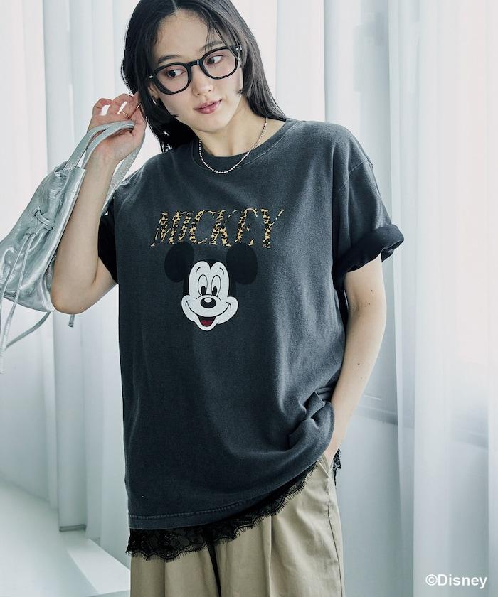 【MICKEY MOUSE】 Leopard logo T恤/米奇老鼠