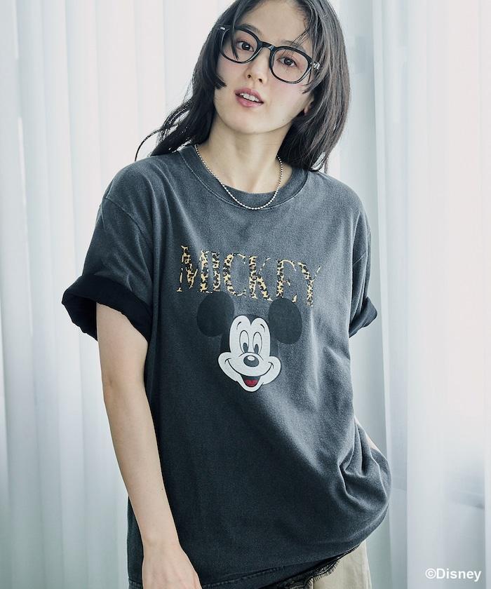 【MICKEY MOUSE】 Leopard logo T恤/米奇老鼠