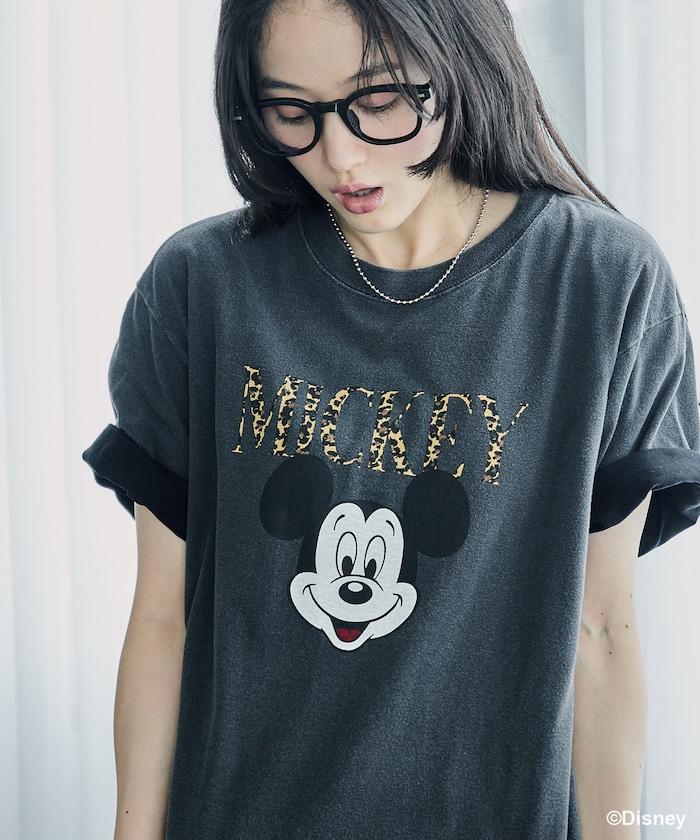 【MICKEY MOUSE】 Leopard logo T恤/米奇老鼠