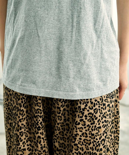 MICKEY MOUSE Leopard logo ringer T恤/米奇老鼠