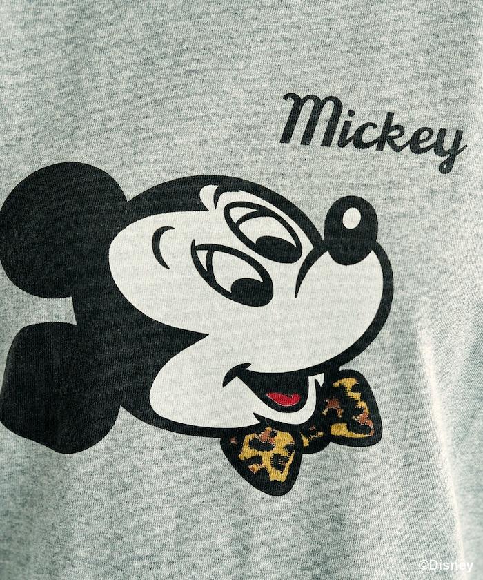 MICKEY MOUSE Leopard logo ringer T恤/米奇老鼠
