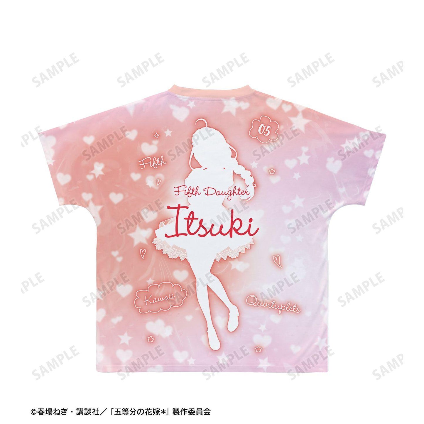 五等分的新娘（五等分的花嫁） Ani-Art KAWAII label 星空女僕ver. 中野五月 全幅印花T恤 L碼